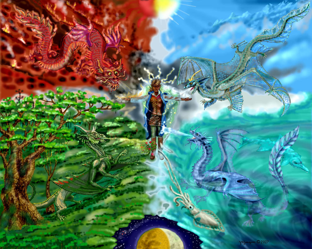 Dragons, Earth Air Fire Water by Dragonforge on DeviantArt