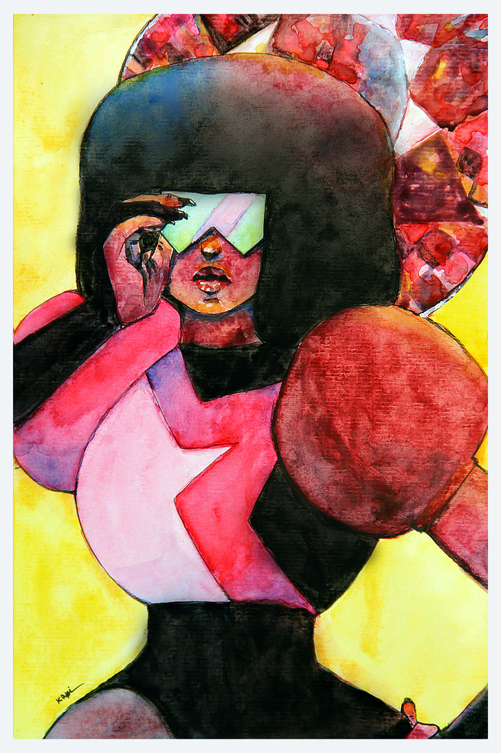 GARNET   THE BADDEST FEMALE she rocks, so i had to do a fan-paint of herrrrrr the paper didn't help, many stains on her clothes feelsbadman but at least i finished it and that behind her head ...