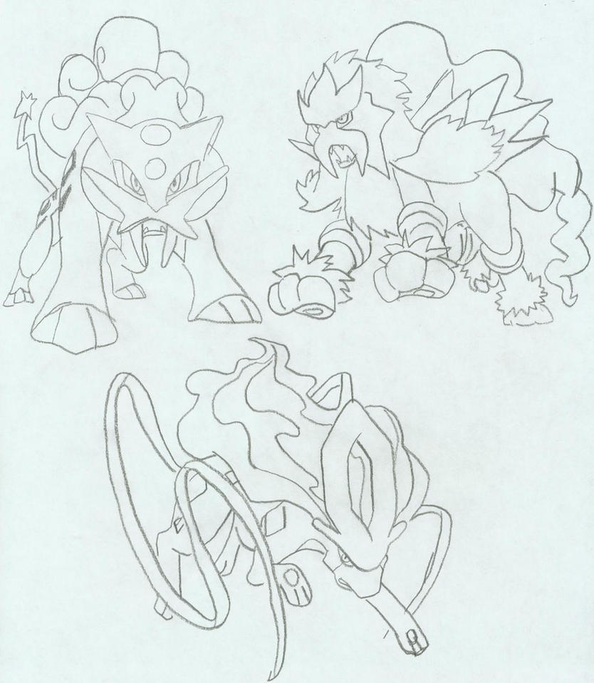 Legendary Dog Pokemon Coloring Pages