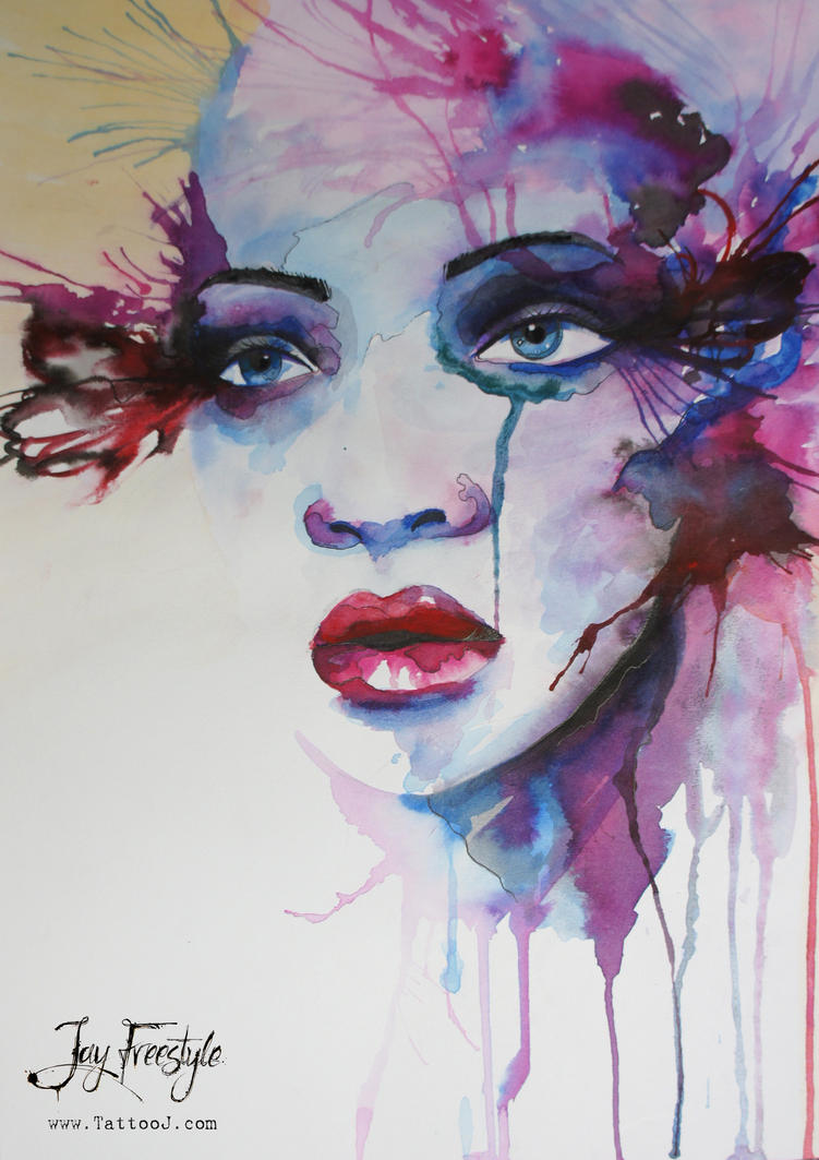 Watercolor face by JayFreestyle on DeviantArt