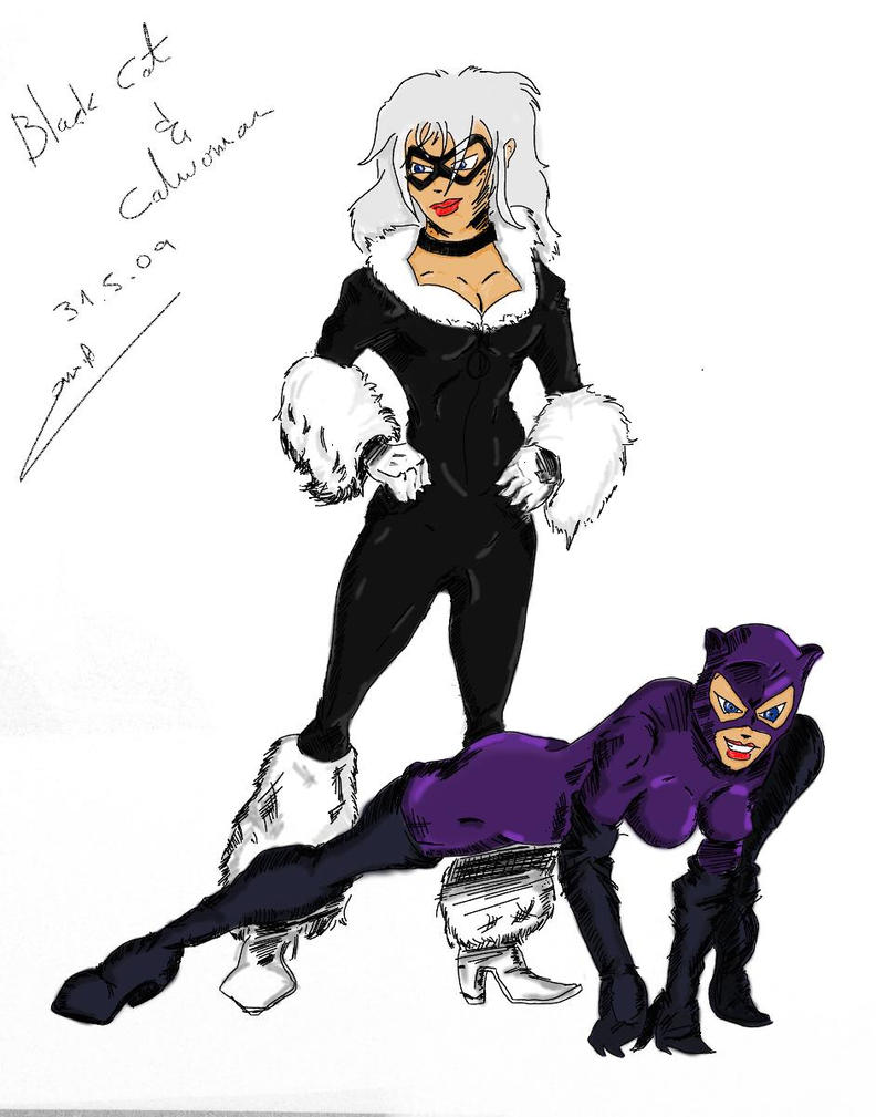 Black Cat And Catwoman Color By Itamar050 On Deviantart