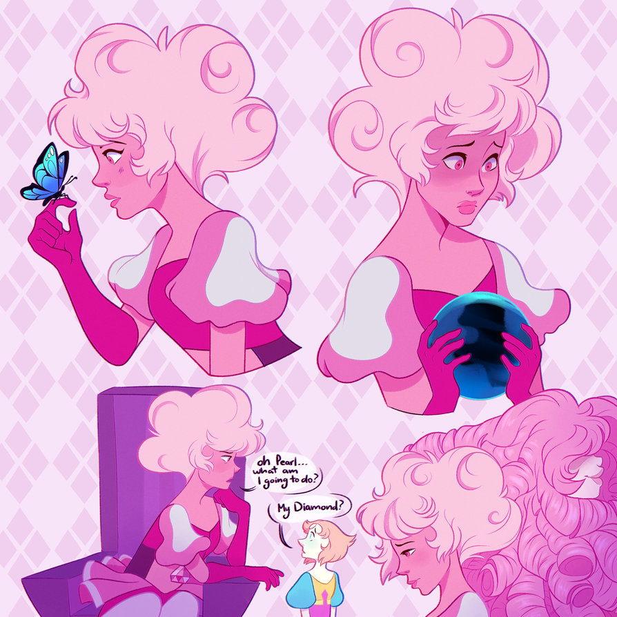 these started as warm up sketches but i got a lil carried away fjklgddflk pink diamond is just so freakin pretty and fun to draw i love her