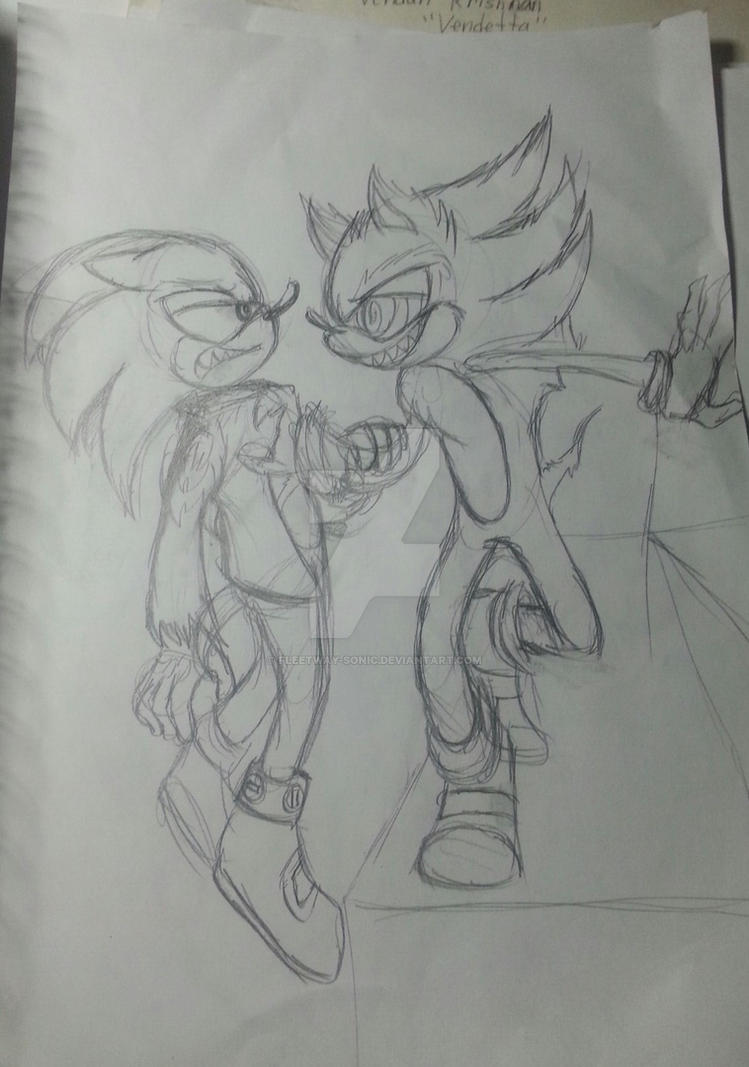 supersonic and scourgeredraw by fleetway sonic