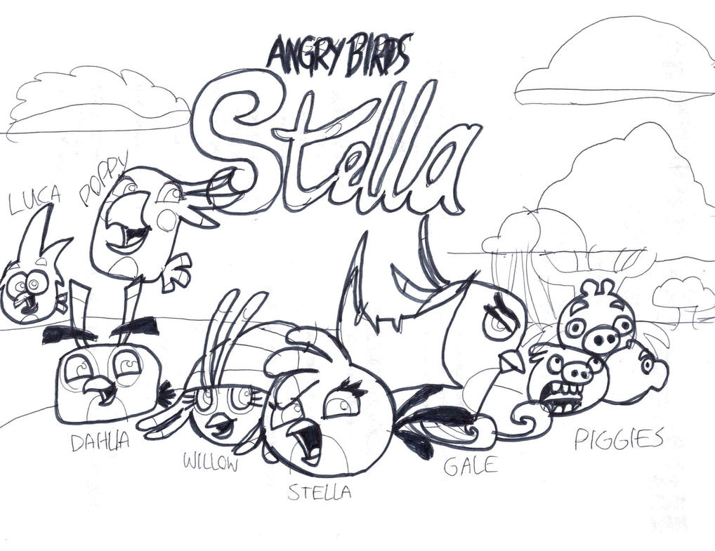 Angry Birds Stella Coloring Page by TIFFANYANGRYBIRDS23