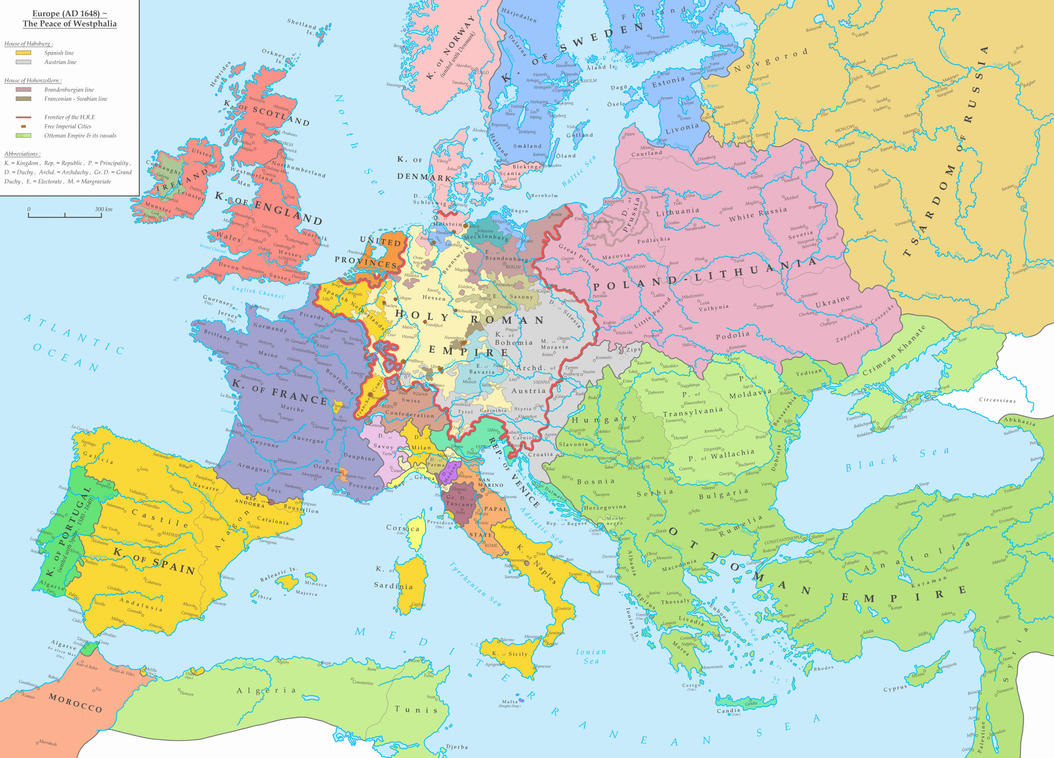 Europe (AD 1648) ~ The Peace of Westphalia by ...
