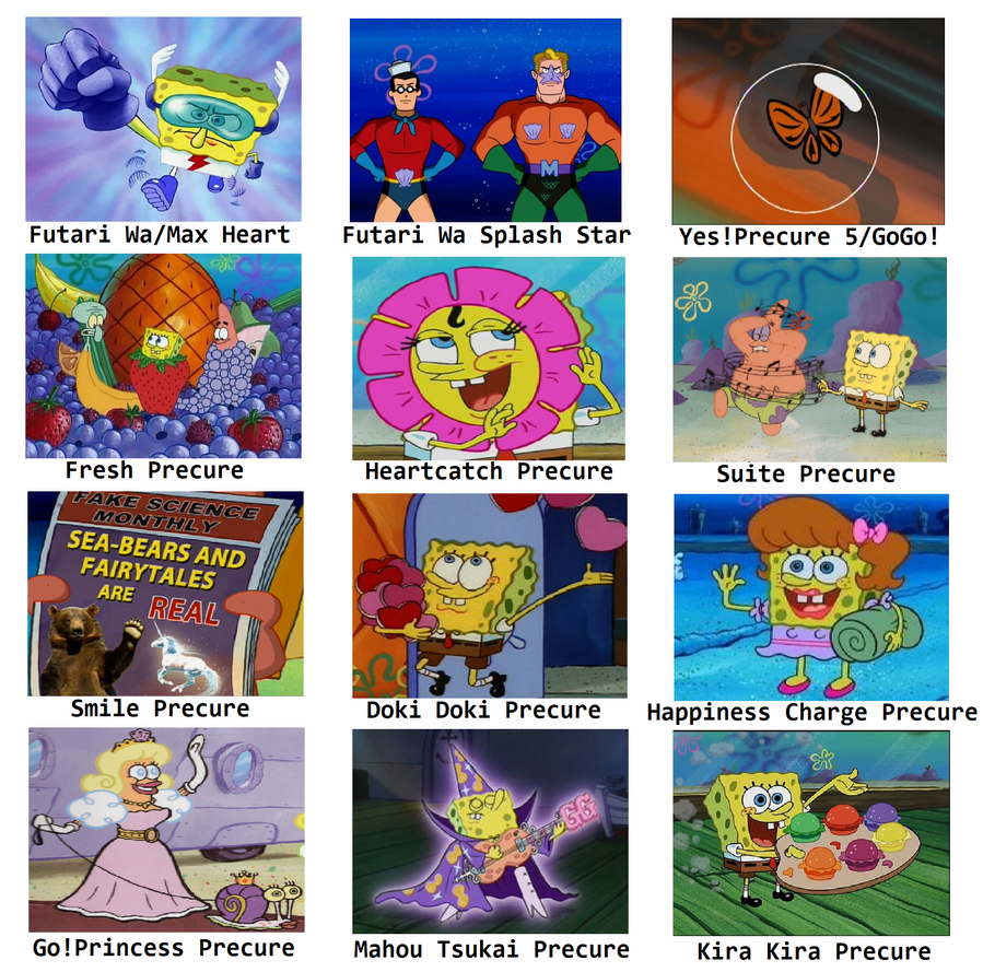 Spongebob Comparison Meme Precure Series By Blaze On Fire On DeviantArt