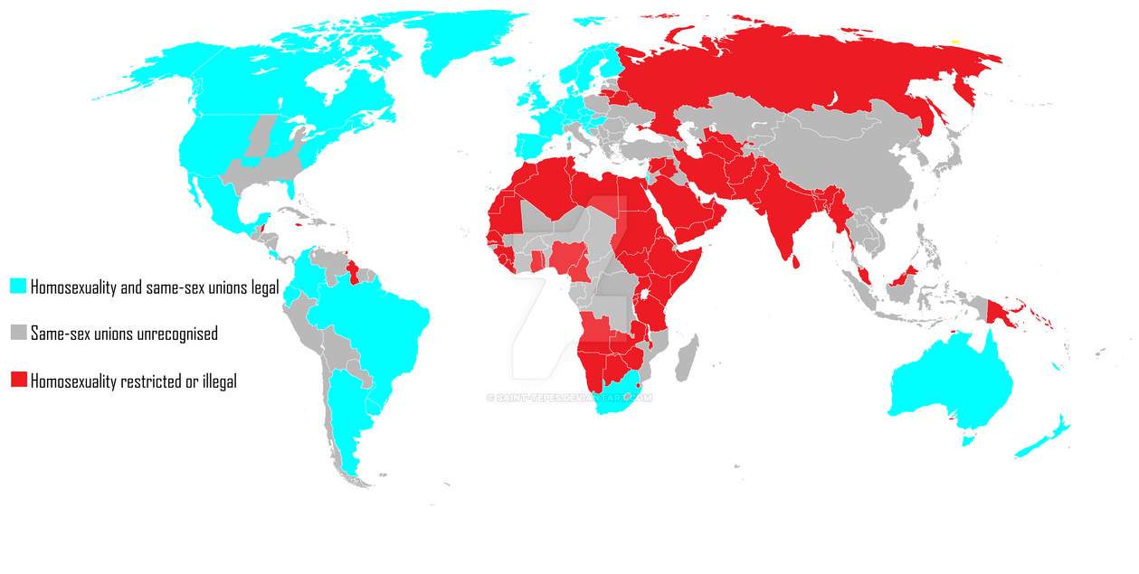 A map of the countries where same-sex marriage is still ...