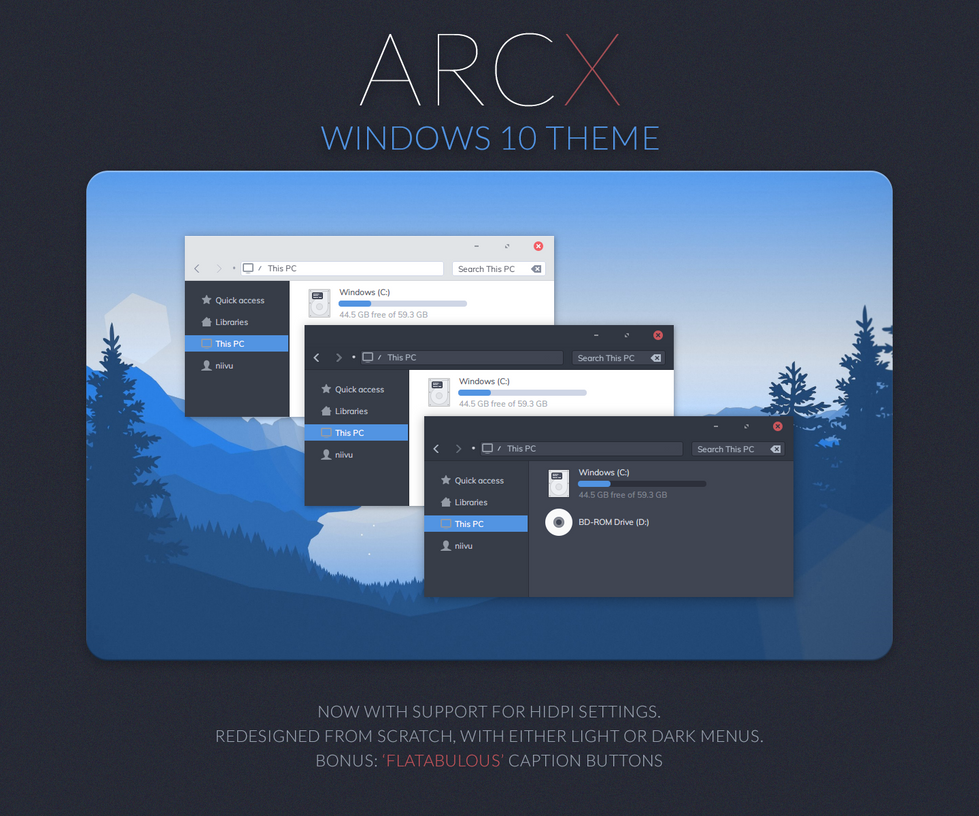 Arc X Windows 10 Theme By Niivu On Deviantart