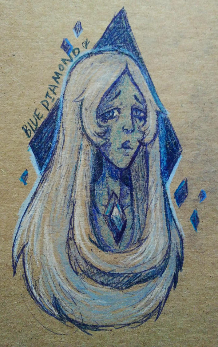 I finally got the motivation to draw something right after I finished my math homework today. I drew Blue Diamond from Steven Universe on the back of my math notebook  using an erasable blue p...