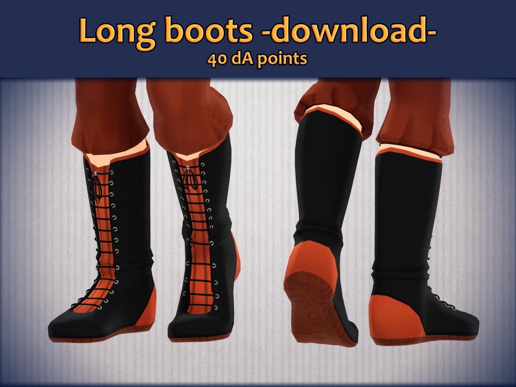 MMD Long boots 1.0 - Download - by Chilkad on DeviantArt