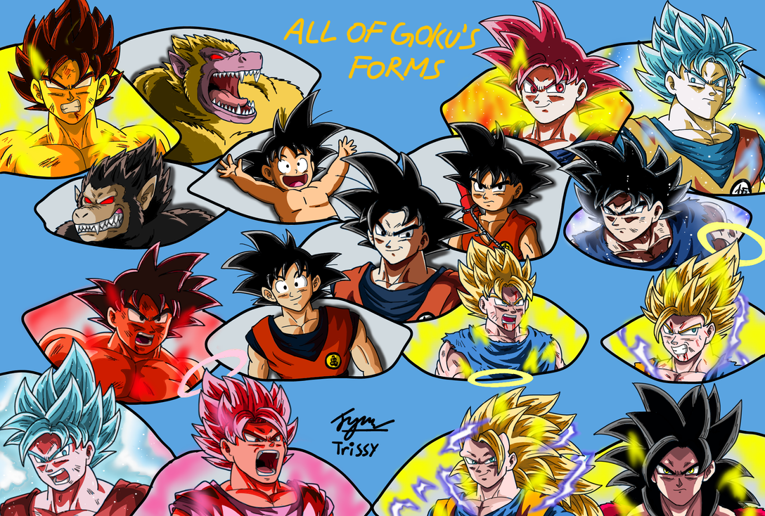 All of Goku's Forms by TrissyGabriel on DeviantArt