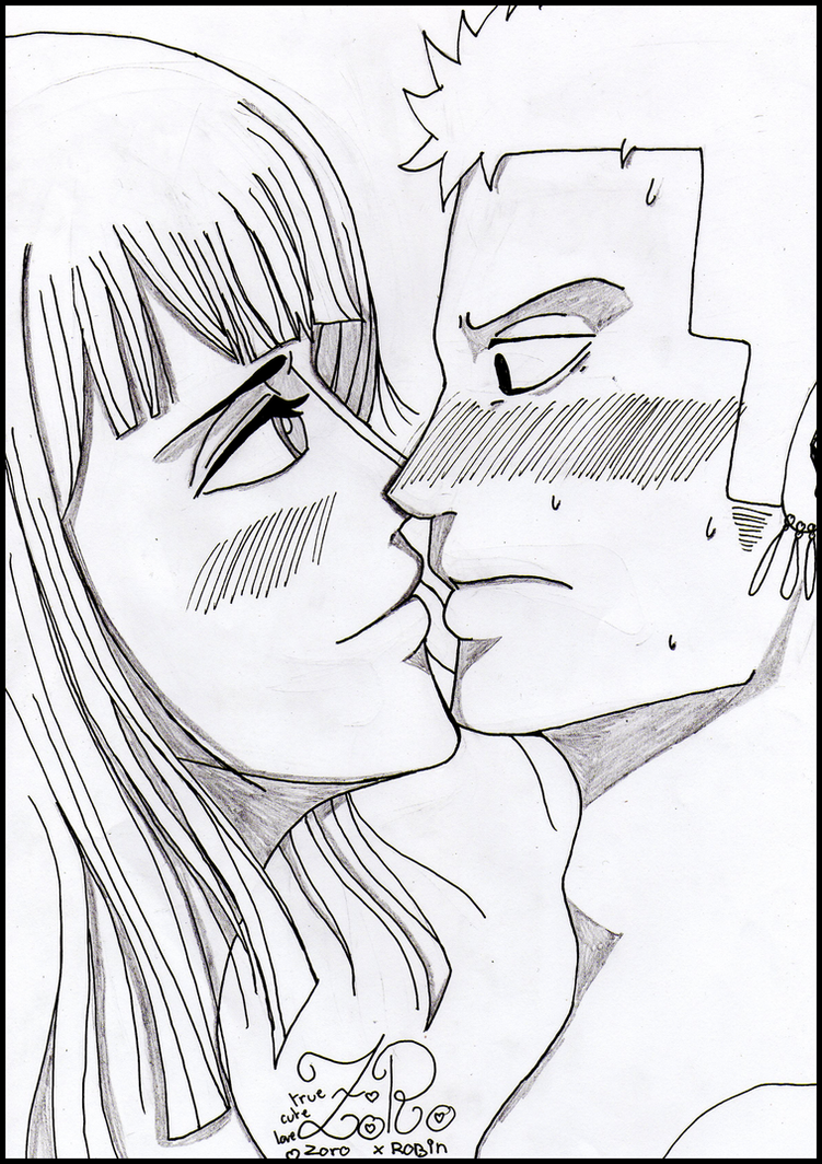 One Piece Zoro X Robin Wanna A Kiss My Dear By Minouze On