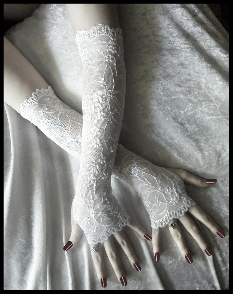 White Lace Arm Warmers by ZenAndCoffee on DeviantArt