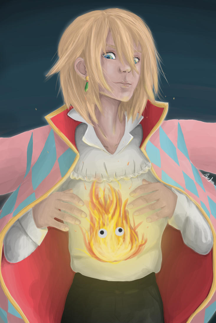 Howl and Calcifer by unluckykay on DeviantArt in 2020 