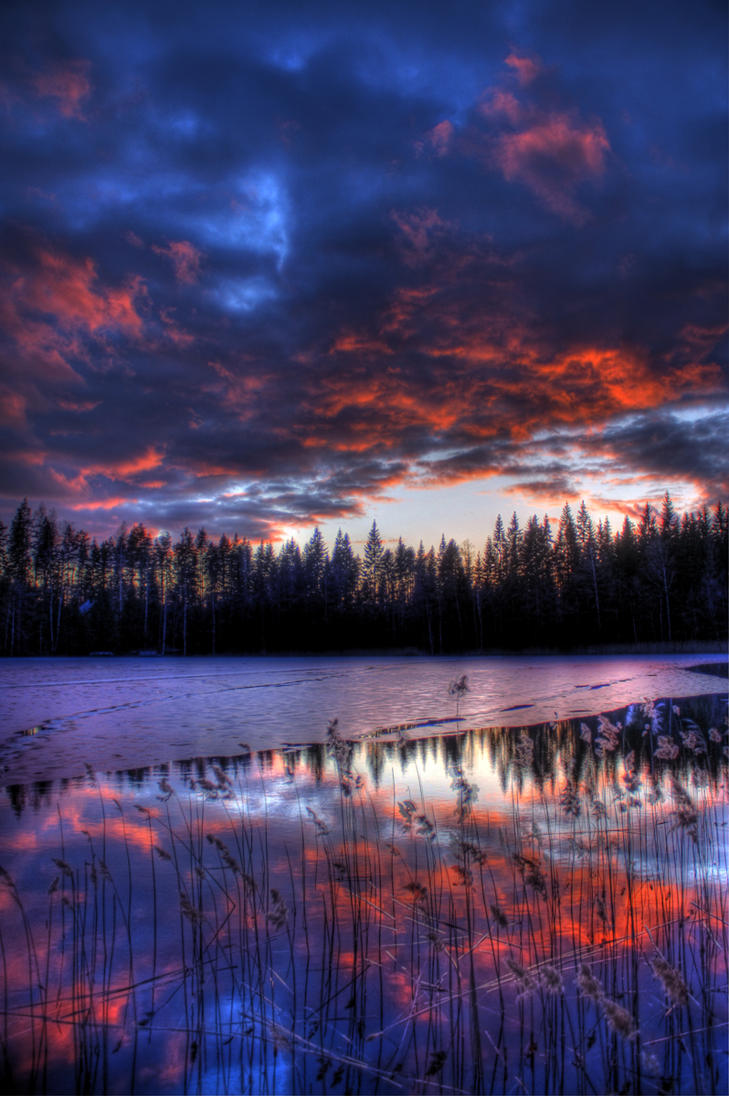 Lake at dusk by Hrormir on DeviantArt