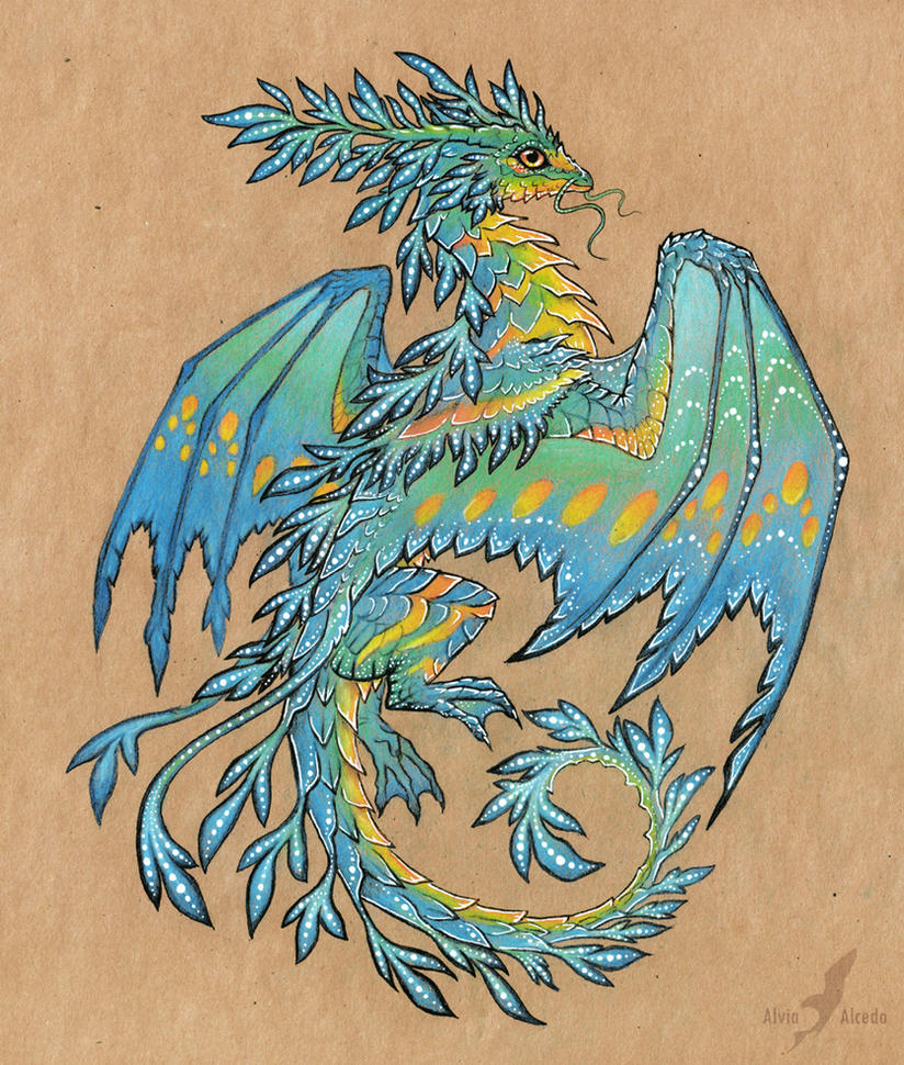 Vireo Tropical_blue_sea_dragon___tattoo_design_by_alviaalcedo-d5z2zlr