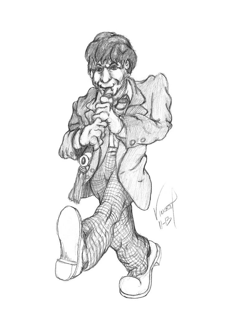 Doctor Who Sketch Second Doctor Troughton by PowerPlayGraphix on