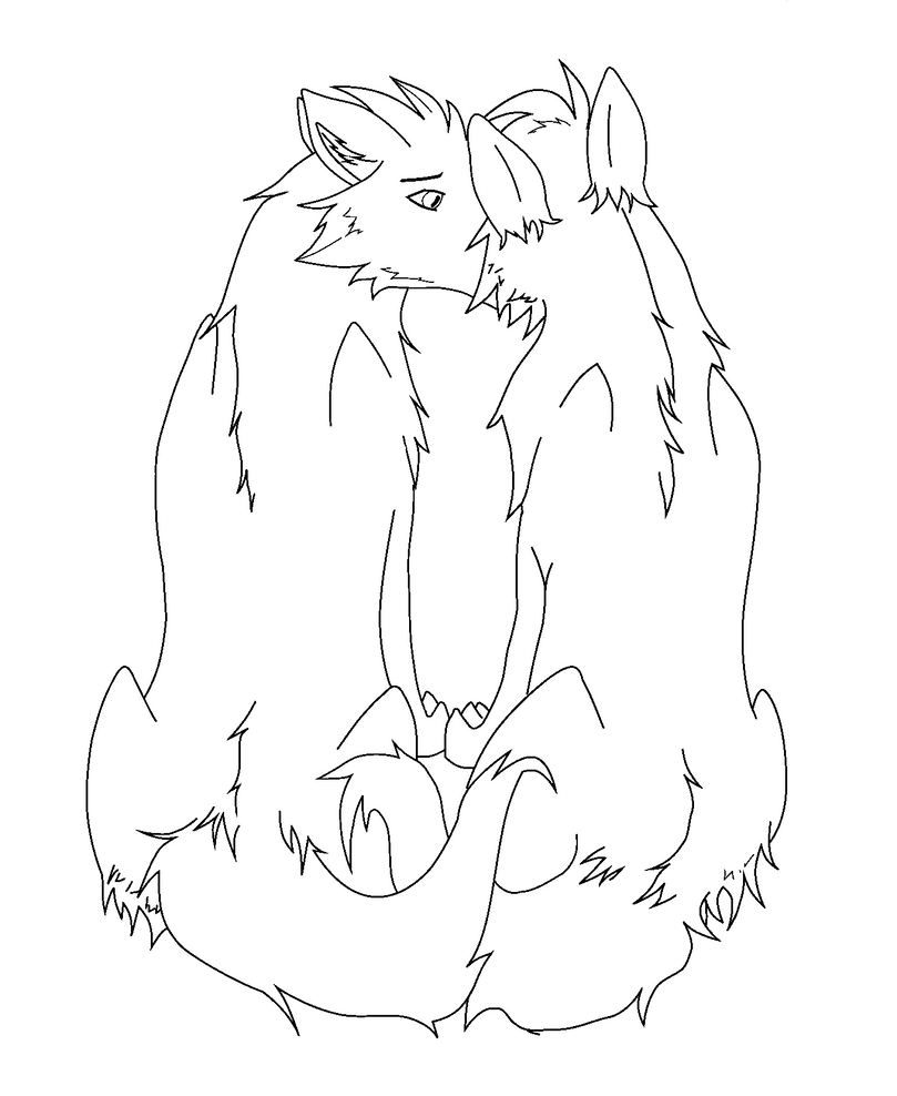 Wolf Couple Lineart/ Base (PNG file) by ilovepastaaa on DeviantArt