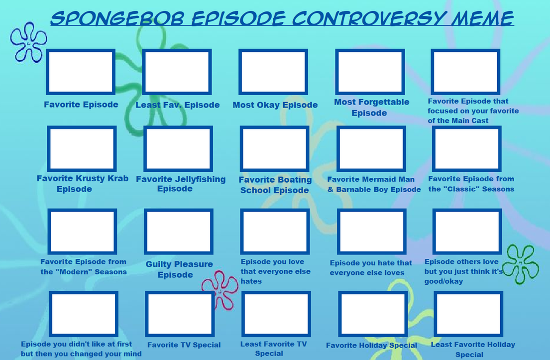 Spongebob Episode Controversy Meme Blank By PurfectPrincessGirl On