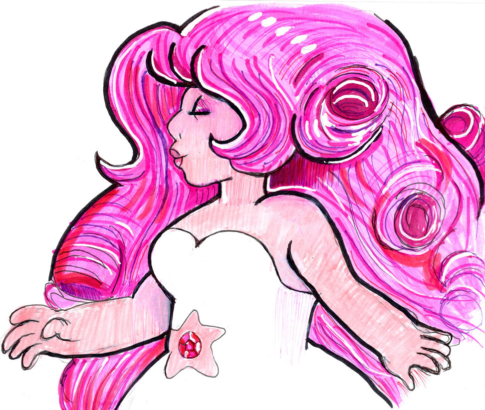 ROSE QUARTZ- from Steven Universe. Drawn with crayola markers, wite-out, and sharpies