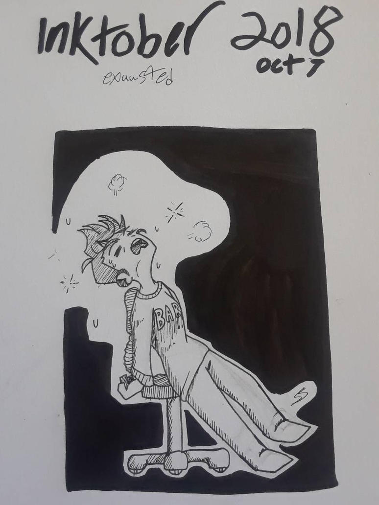 Inktober Day 7: Exausted  by TheSnicSnack