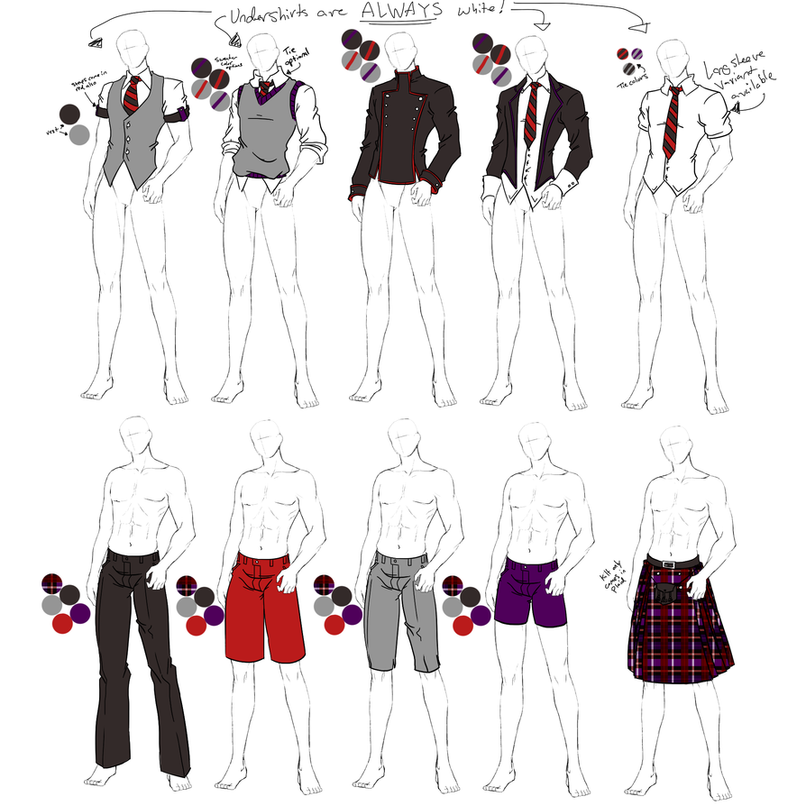 Male uniforms [Mix 'n' Match] by AnatomicAndi on DeviantArt