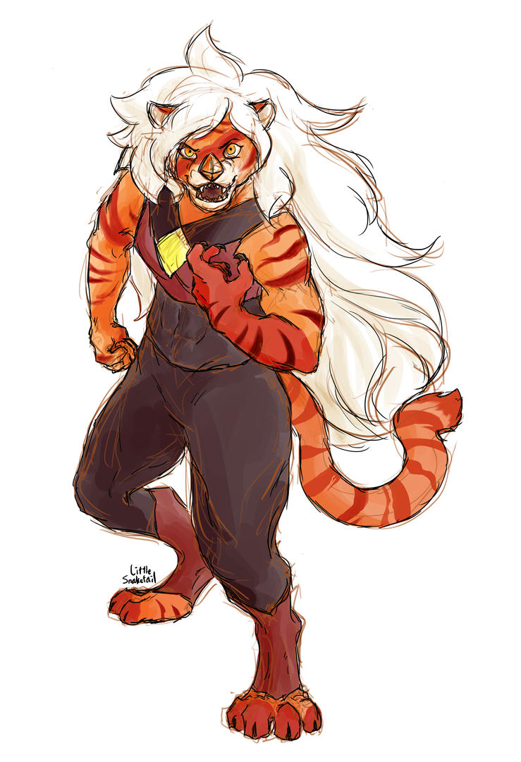 Jasper as a tiger Version without sketch lines Steven Universe (C) Rebecca Sugar/CN