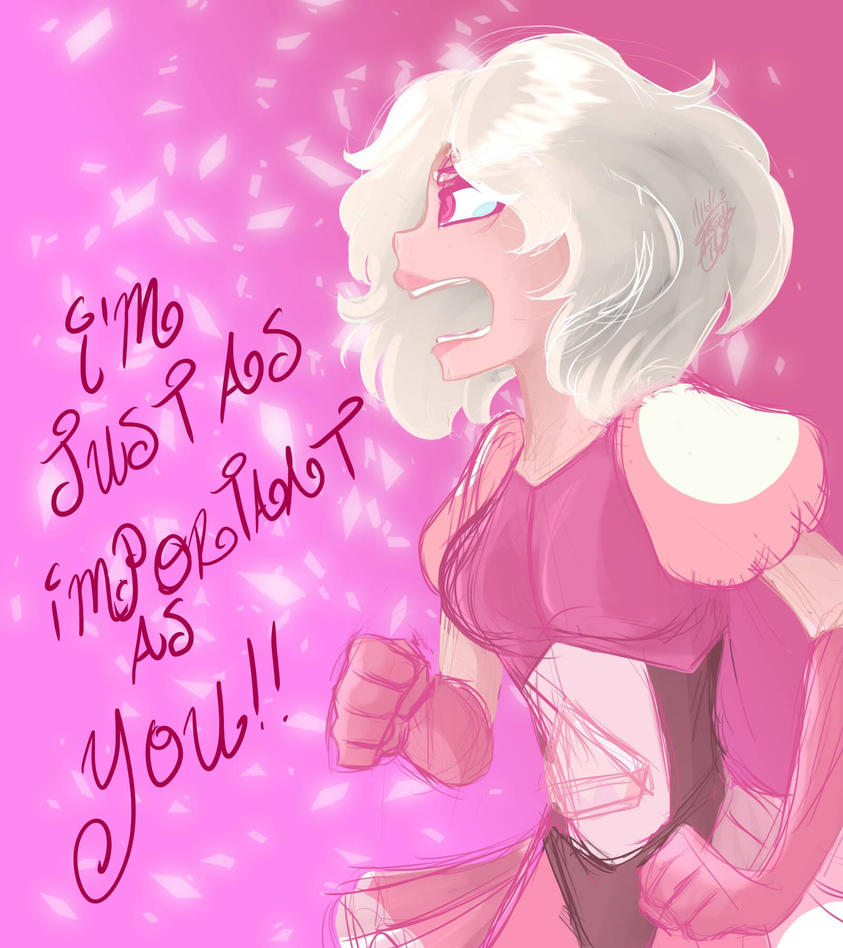 Caught up with the new steven universe episodes yesterday I loved how pink diamond was portrayed, not a regal being with maturity. No, she was a little girl who wanted what she wanted. I loved it. ...