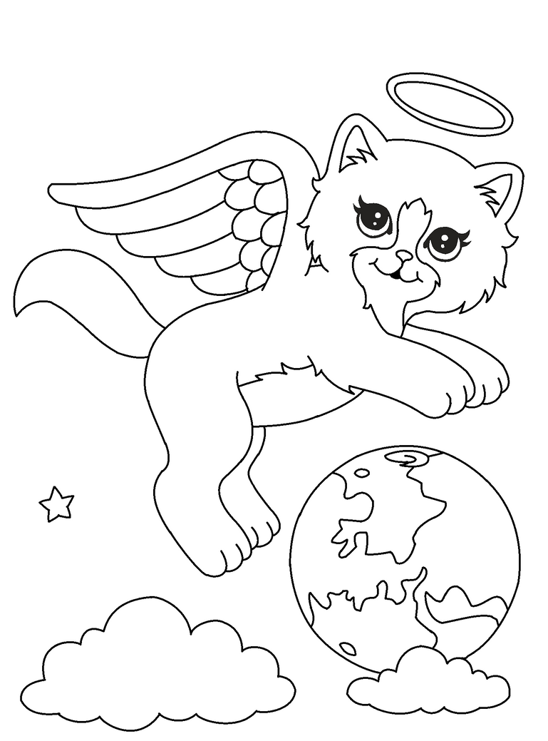 angel kitty lineart1 by michy123 on DeviantArt
