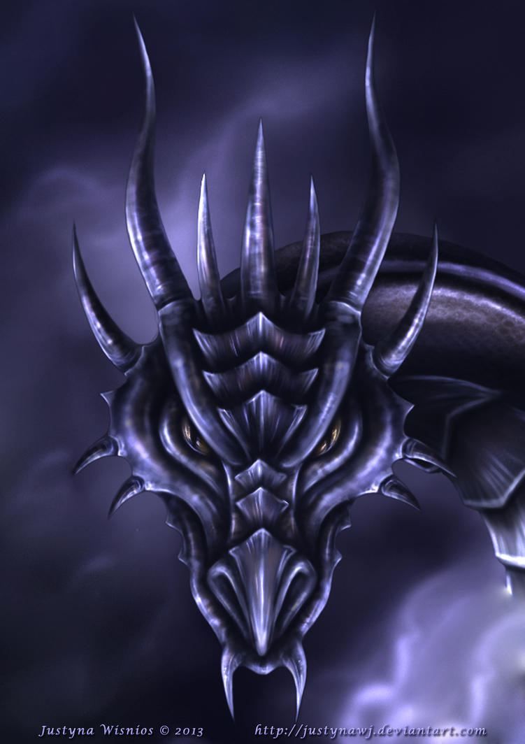 winged warrior dragon  face close up by justynawj on 