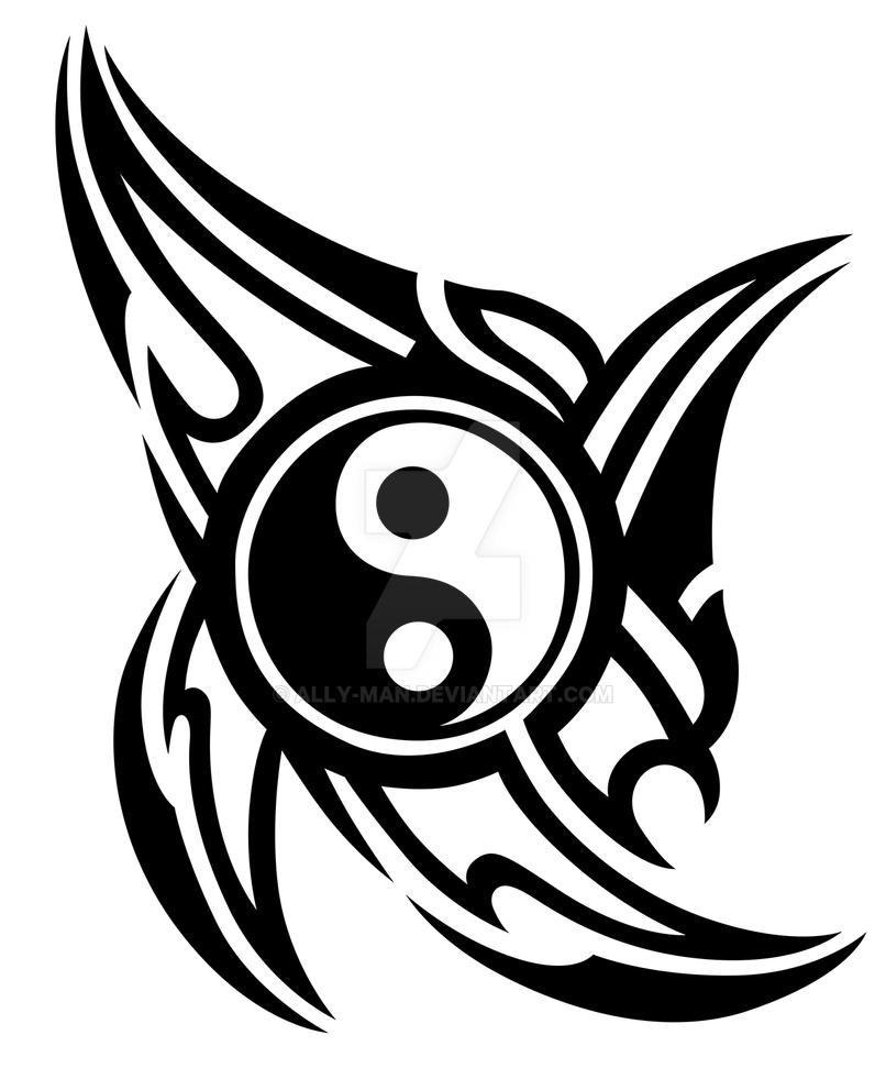 yin yang tribal tattoo designs