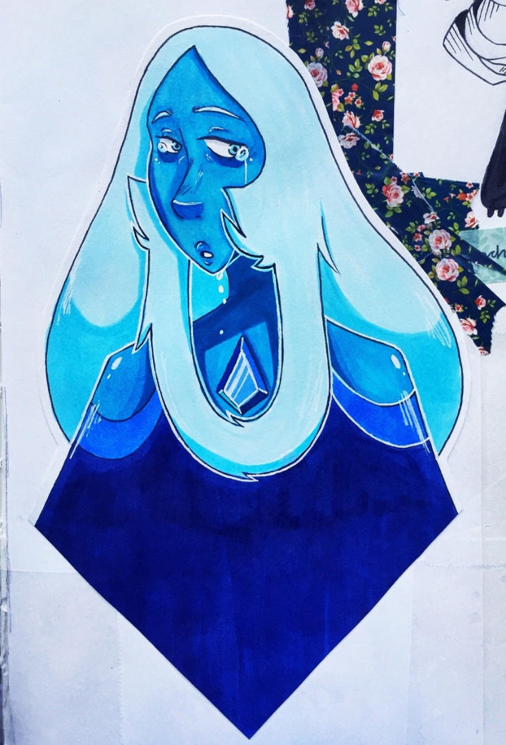 I drew this a couple days ago :3 It’s blue diamond from the show steven Universe!