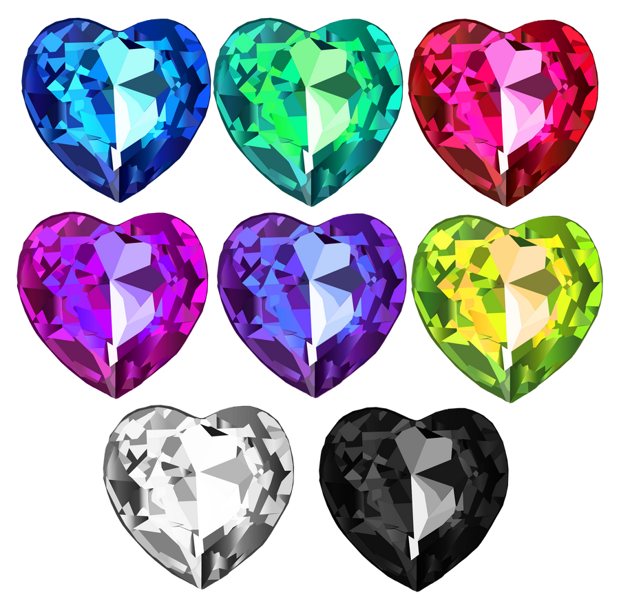 Shiny Heart Crystals 1 by Anisa-Mazaki on DeviantArt