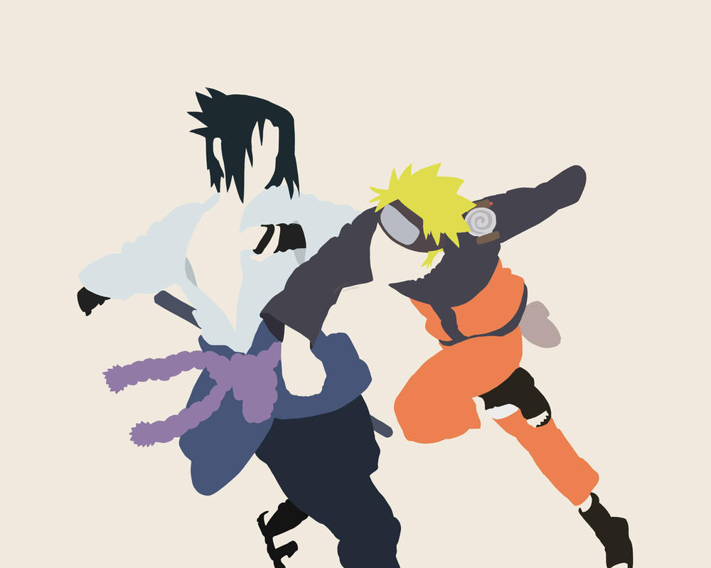 Sasuke and Naruto fighting minimalism wallpaper by laurens ...