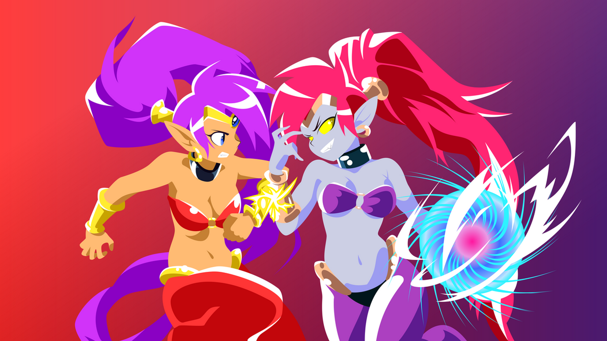 Moths to the Flame [open] - Page 2 Shantae_v_nega_shantae_wallpaper_by_carionto-db0k8l7