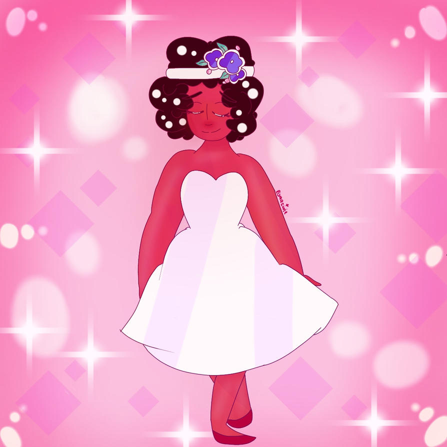 I know i'm late but since i'm posting it anyways... Here's ruby's wedding dress :> (I accidently give her flats instead of her usual shoes uvu)  Ruby from Steven Universe belongs to Rebecca...