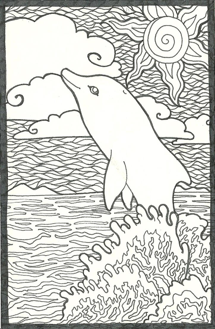 dolphin coloring page by rshl on DeviantArt