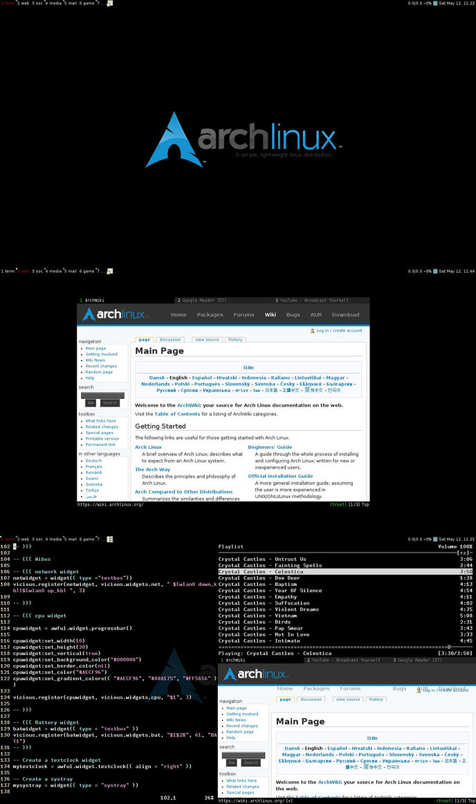 Arch Linux Awesome Wm Screenshot By Art1x On Deviantart