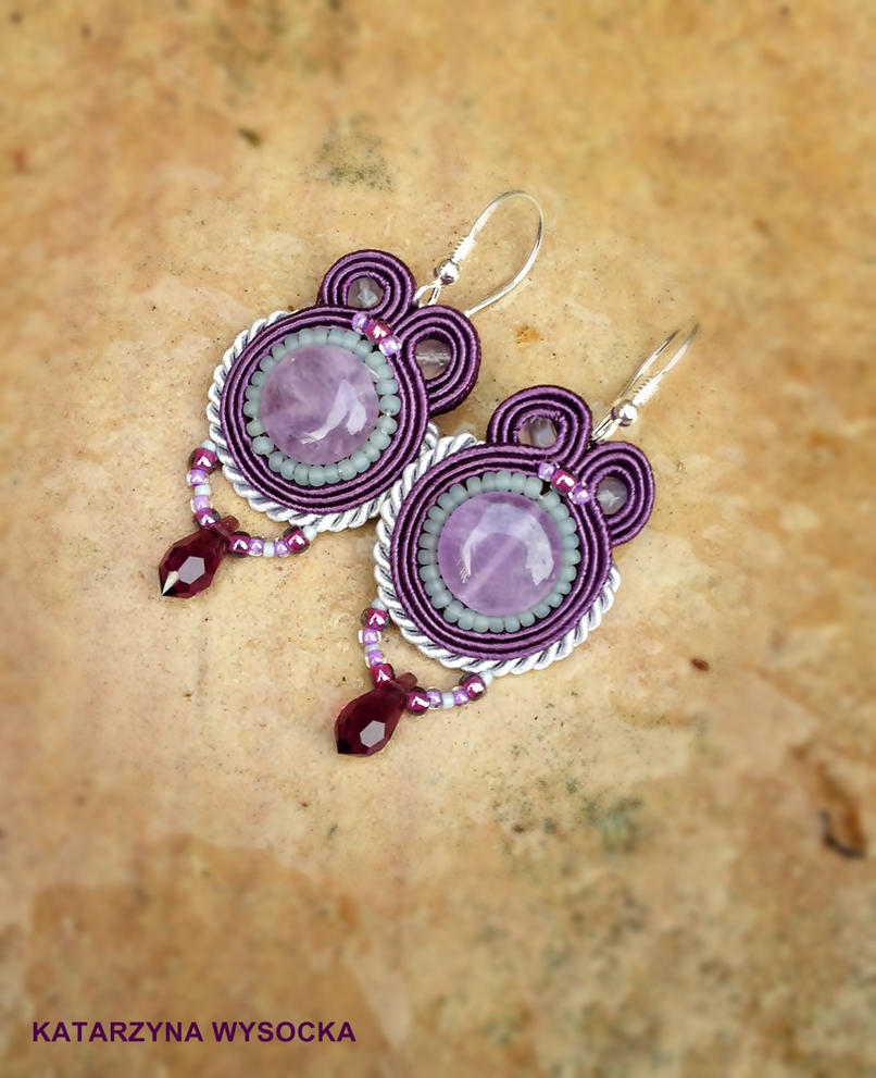 'Misty Grapes' soutache earrings by MagiaSoutache on DeviantArt