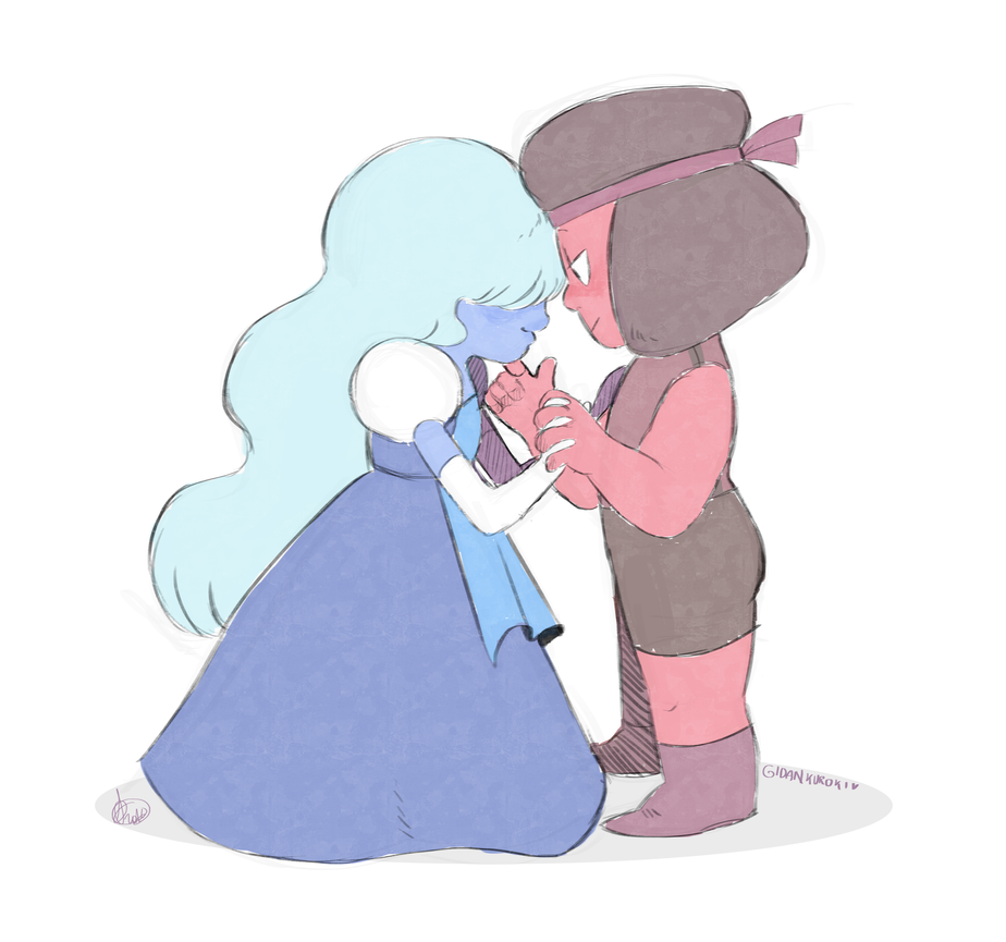 I'm starting to ship this- Yeah,I know that's a canon ship, but... I don't know, I didn't care too much about them. ... But wow, I'm starting to ship them so hard. Ruby and Sapphire (Steven Univers...