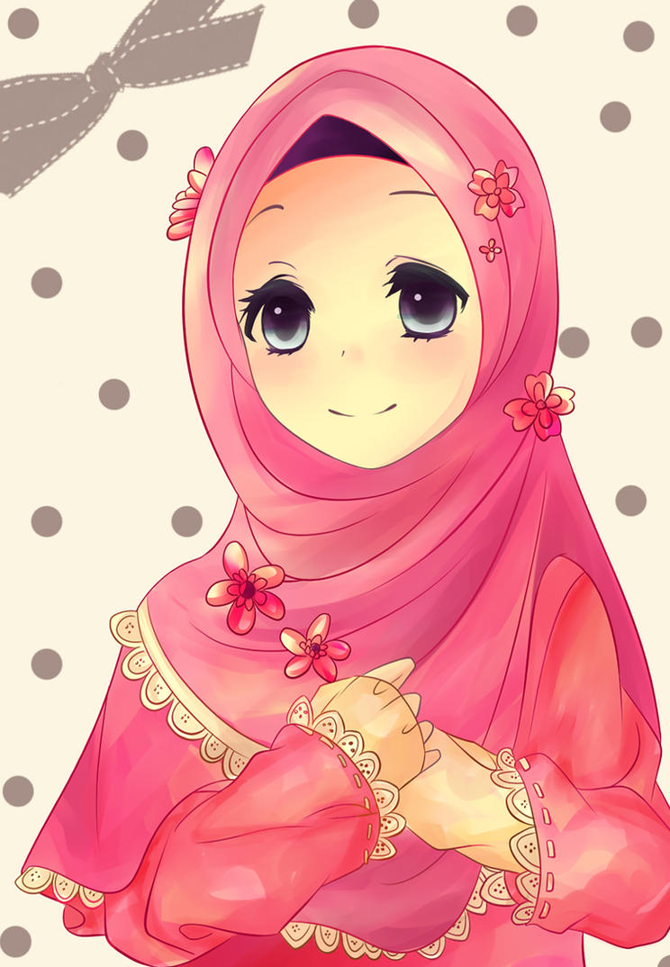 Gambar Kartun Muslimah Pink Design Kartun