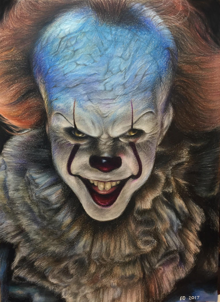 pennywise__it_2017__colored_pencil_drawing_by_evanartt dbn1m6u