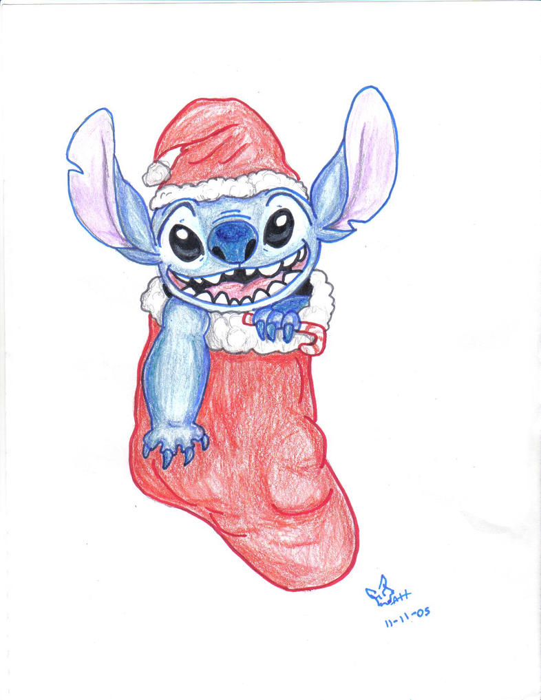 stitch at christmas by timmy-gost on DeviantArt