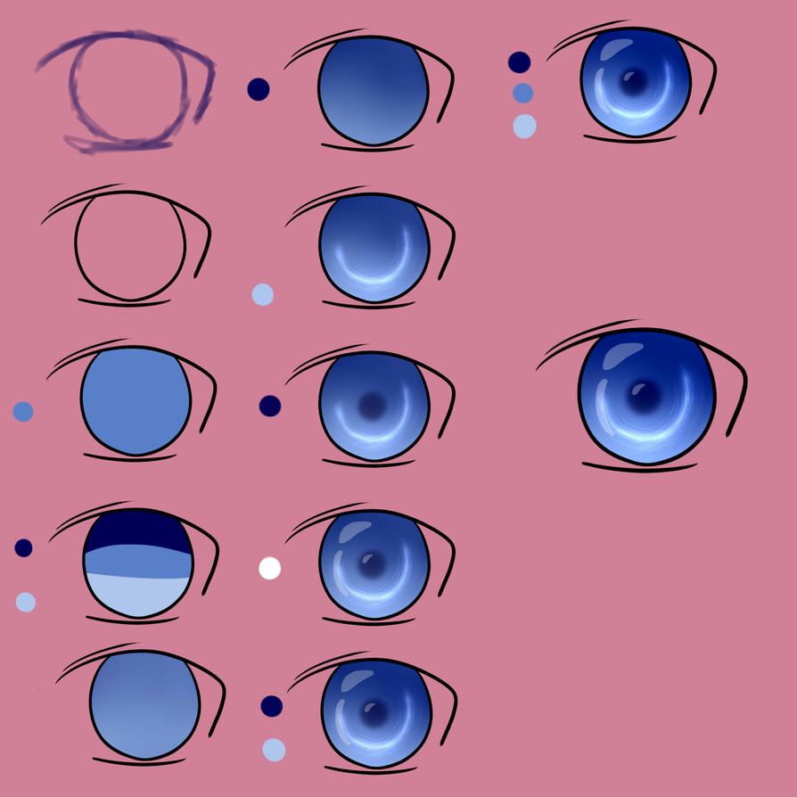 Eye tutorial, step by step by SleepyTheCat on DeviantArt
