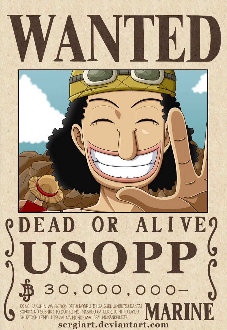 One Piece Usopp wanted poster? by SergiART on DeviantArt