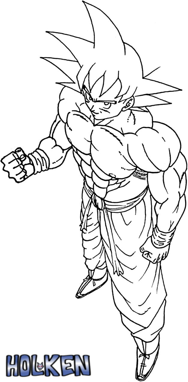 -Lineart- Son Goku by DBZwarrior on DeviantArt