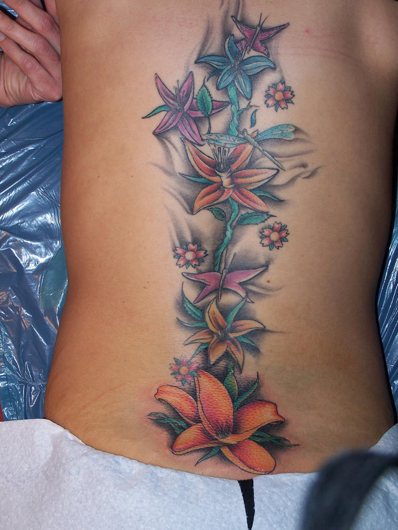 Flower back tattoo by justTattoo on DeviantArt
