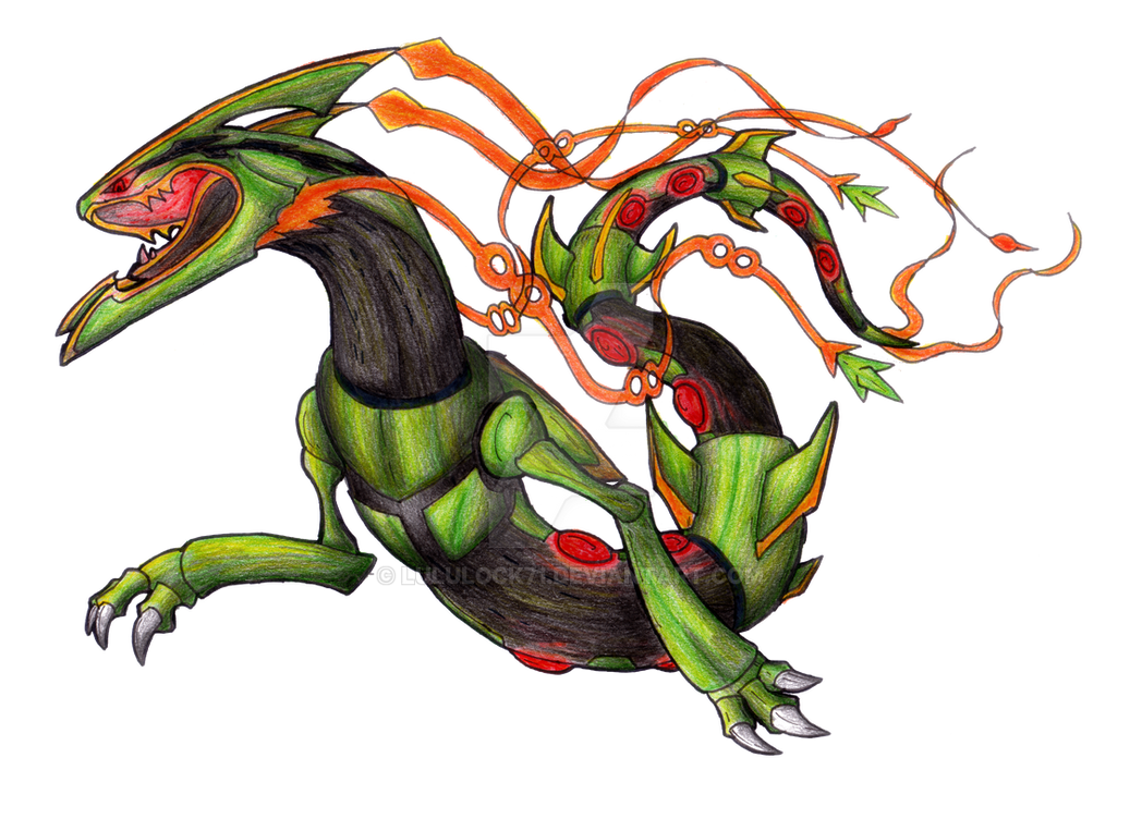 Space Roar (Mega-Rayquaza FanArt)-Colored version by lululock71 on