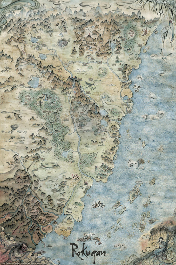 Official L5R Map of Rokugan by FrancescaBaerald