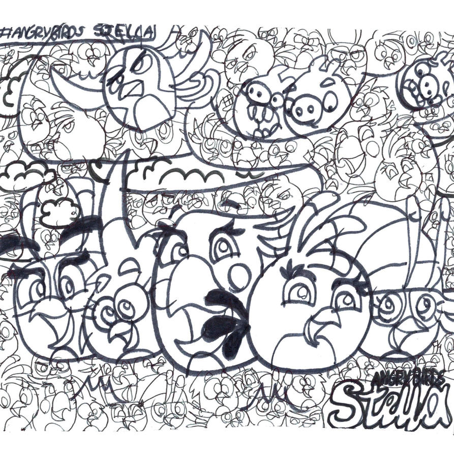 Angry Birds Stella Coloring Page 2 by TIFFANYANGRYBIRDS23